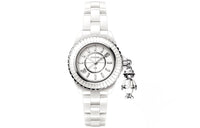 CHANEL J12 Collection 50m Water-Resistant Wrist Watch Quartz Movement Ceramic Strap White Dial Women's