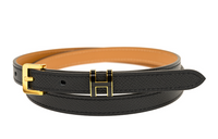 HERMES Leather Belts Women's Black