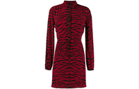 SAINT LAURENT Long-Sleeved Dresses Women's Red