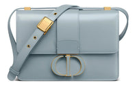 DIOR 30 Montaigne Cow Leather Shoulder Bag Women's Sky Blue