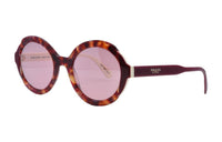 PRADA Plastic Irregular Shape Sunglasses Women's Brown