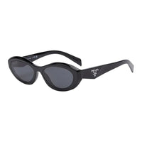 PRADA Acetate Oval Sunglasses Unisex Black