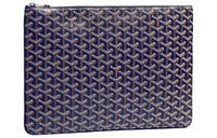 GOYARD SENAT Canvas With Leather Wallet, Toiletry Bag, Clutch Medium Size Unisex Marine Blue