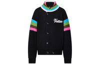 LOUIS VUITTON x Tyler Embroidered Knitted Wool Long Sleeved Jacket Jackets & Coats Men's Black
