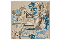 HERMES Silk Scarves Men's Brown