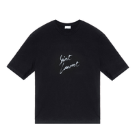 SAINT LAURENT Signature Logo Print Cotton T shirt