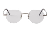 DIOR Metal Irregular Shape Eyeglass Frames Men's Silver