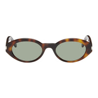 SAINT LAURENT Acetate Oval Sunglasses Women's Tortoiseshell