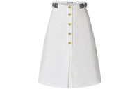 LOUIS VUITTON Denim Long Skirts Women's White