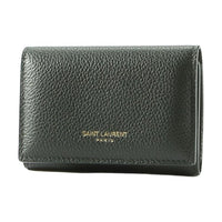 SAINT LAURENT Leather Key Pouch Women's Green