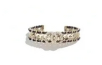 CHANEL Diamond Bangles Women's Black/Gold