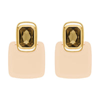 SAINT LAURENT Resin Earrings Women's Ivory Pink