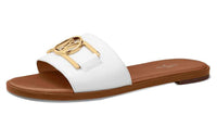 LOUIS VUITTON Lock It Slide Slippers Women's White