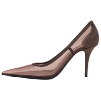 SAINT LAURENT Slim Heel High Heels Women's Red Brown