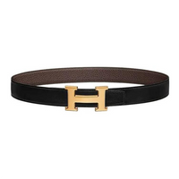 HERMES Leather Belts Unisex Black Width 3.2cm