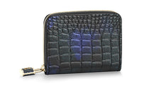 LOUIS VUITTON Zippy Crocodile Leather Coin Purse Women's Black