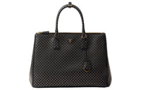 PRADA Leather Shoulder Bag Crossbody Bag Handbag Extra Large Women's Black