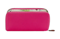 HERMES Silk'In Epsom Calfskin Zip Closure Long Wallet Women's Raspberry Red/Gray White