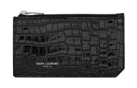 SAINT LAURENT PARIS Calfskin Card Holder Women's Black