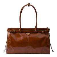 PRADA Calfskin Handbag, Shoulder Bag Tubas Women's Rosewood