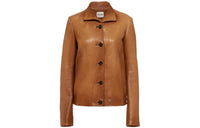 MIU MIU Leather Jackets Women's Caramel