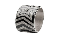 CHANEL Bangles Unisex Silver Black