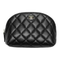 CHANEL Textured Calfskin Clutch Mini Women's Black