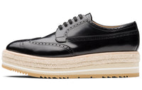 PRADA Fumé Platform Shoes Men's Black