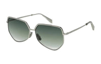 CELINE Metal Irregular Shape Sunglasses Women's Silver
