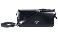 PRADA Leather Small Square Bag Crossbody Bags Women's Black