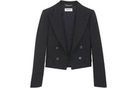 SAINT LAURENT Double-Breasted Cropped Blazer