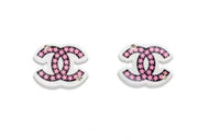 CHANEL Stud Earrings Women's Pink