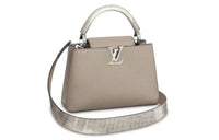LOUIS VUITTON Capucines Leather Patchwork Shoulder Bag Crossbody Bag Handbag Small Size Women's Gray