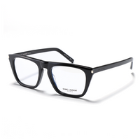 SAINT LAURENT Plastic Rectangular Eyeglass Frames Men's Black