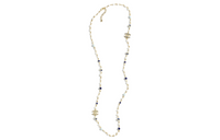 CHANEL Metal Artificial Pearl Necklaces Women's Gold