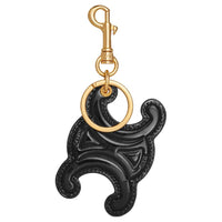 CELINE Keyring Triomphe Charm In Patent Calfskin With Gold Finishing