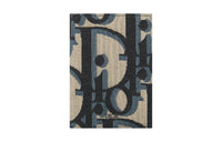 DIOR Oblique Print Fabric Passport Holder Men's Beige & Black