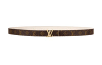 LOUIS VUITTON Gold LV Logo Smooth Buckle Women's Width: 2cm
