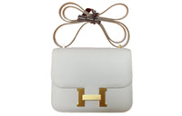 HERMES Constance Epsom Leather Shoulder Bag Crossbody Bag Mini Women's M4 Cream Gray