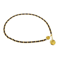 CHANEL 1994 Medallion Chain Leather Belt