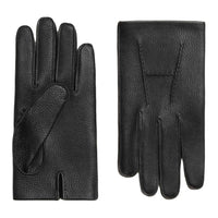 HERMES Deerskin Silk Knit Gloves Unisex Black