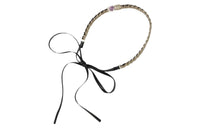 CHANEL Leather Hair Band Women's Black