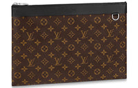 LOUIS VUITTON Discovery Canvas Cow Leather Patchwork Handheld Toiletry Bag Large Size Men's Brown