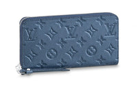 LOUIS VUITTON ZippyEMPREINTE Collection Calfskin Wallet Unisex Marine Blue