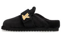LOUIS VUITTON Cosy Comfort Closed Toe Slippers Women's Black Gold