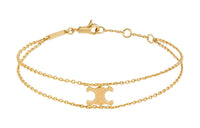 CELINE Triomphe Suspended Bracelet In Brass With Gold Finish