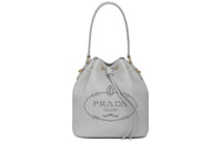 PRADA Leather Handbag Women's Gray