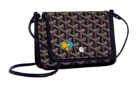 GOYARD Plumet Canvas With Leather Envelope Bag Handheld Shoulder Bag Crossbody Bag Small Size Unisex Black/Blue