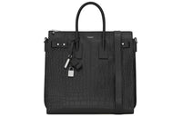 SAINT LAURENT Leather Briefcase Handbag Shoulder Bag Men's Black