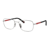 PRADA Metal Square Eyeglass Frames Men's Silver